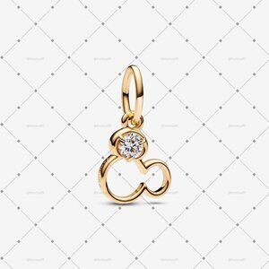 Pandora Disney Mickey Mouse Silhouette Lab-Grown Diamond Dangle Charm